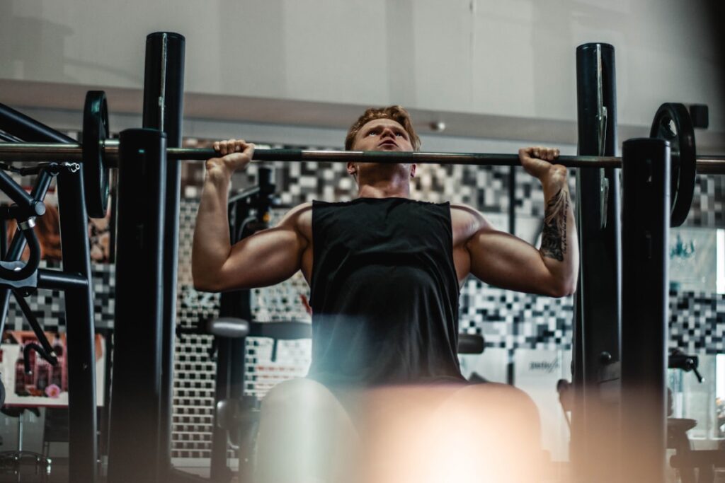 Bench press compound movement exercise during strength training in Sydney