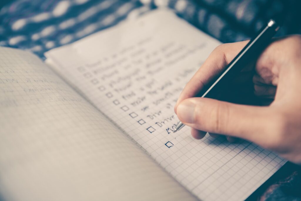 Fitness progress tracking journal and checklist for personal training clients in Sydney