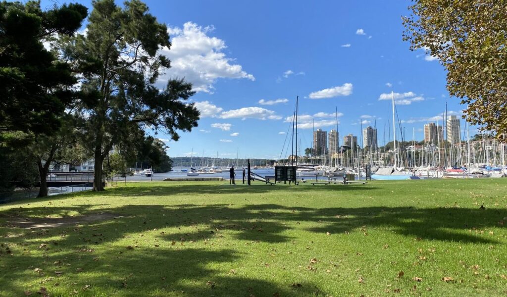 Scenic view of Rushcutters Bay Park the home of Rush PT outdoor training in Sydney