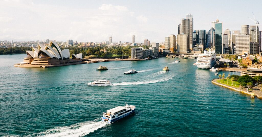 Sydney Harbour and city skyline showing best outdoor fitness locations in Sydney